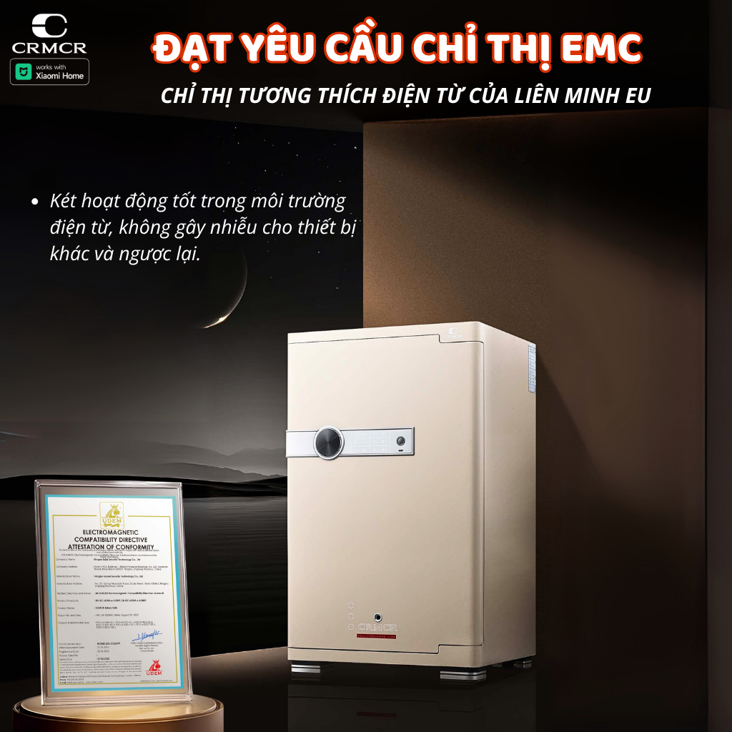Két Sắt Xiaomi CRMCR 100JBW Xoay Đồng Hồ Cơ, Chống Cháy, Kết Nối Điện Thoại