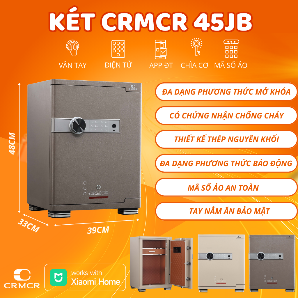Két Sắt Xiaomi CRMCR 45JB Chống Cháy Kết Nối APP Xiaomi Home