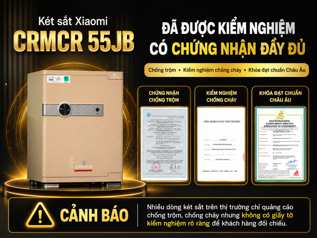 Két Sắt Xiaomi CRMCR 55JB Chống Cháy, Cảnh Báo Điện Thoại