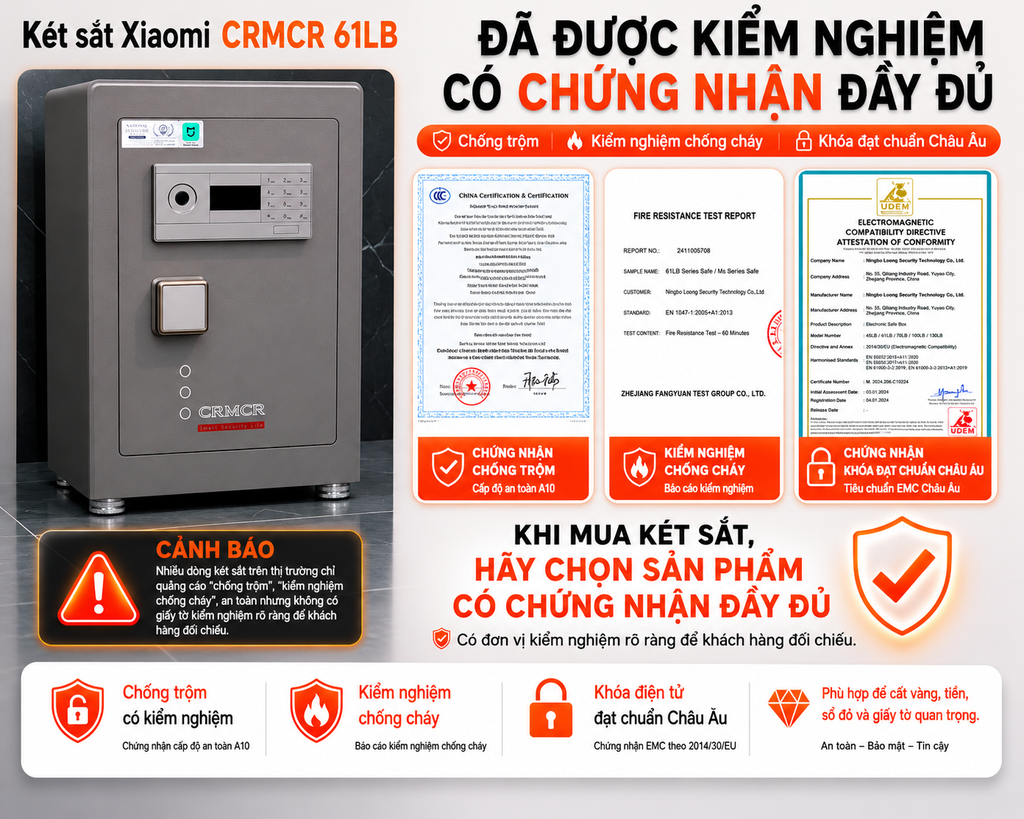 Két Sắt Xiaomi CRMCR 61LB Bảo mật tối tân, thép đặc nguyên khối