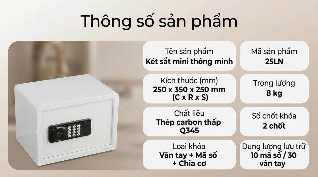 Két Sắt Mini CRMCR 25LN – Nhỏ Mà Đẹp