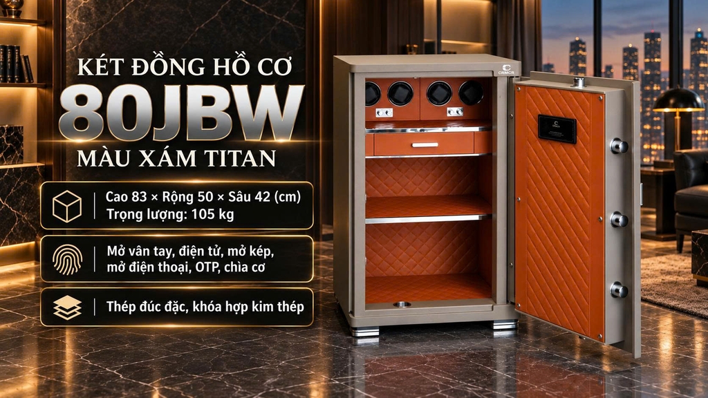 Két Sắt Xiaomi CRMCR 80JBW Có Hộp Xoay Đồng Hồ Cơ Cho Bộ Sưu Tập Từ 4– 8 Chiếc