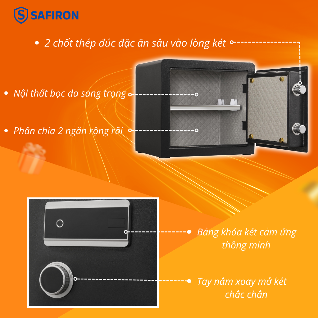 Két Mini Thông Minh Safiron 35LS Kết Nối APP Điện Thoại