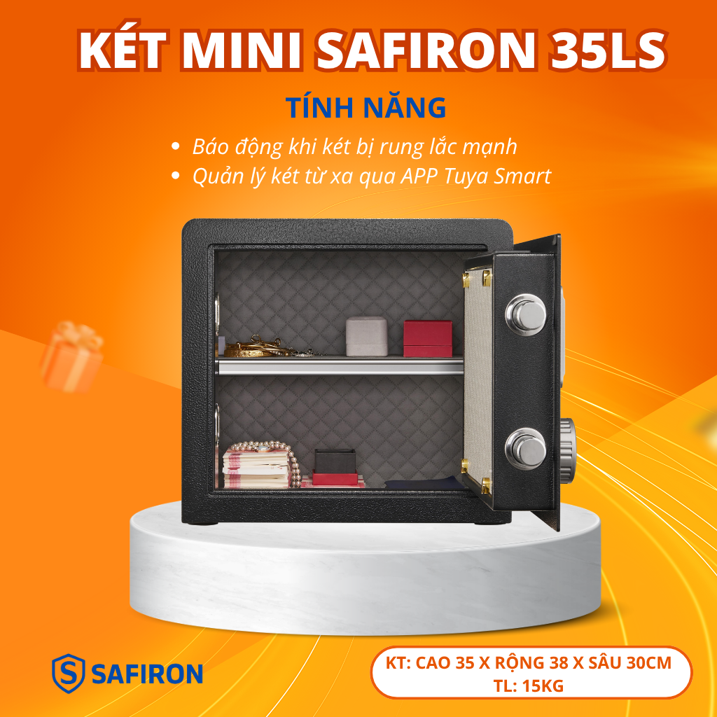Két Mini Thông Minh Safiron 35LS Kết Nối APP Điện Thoại