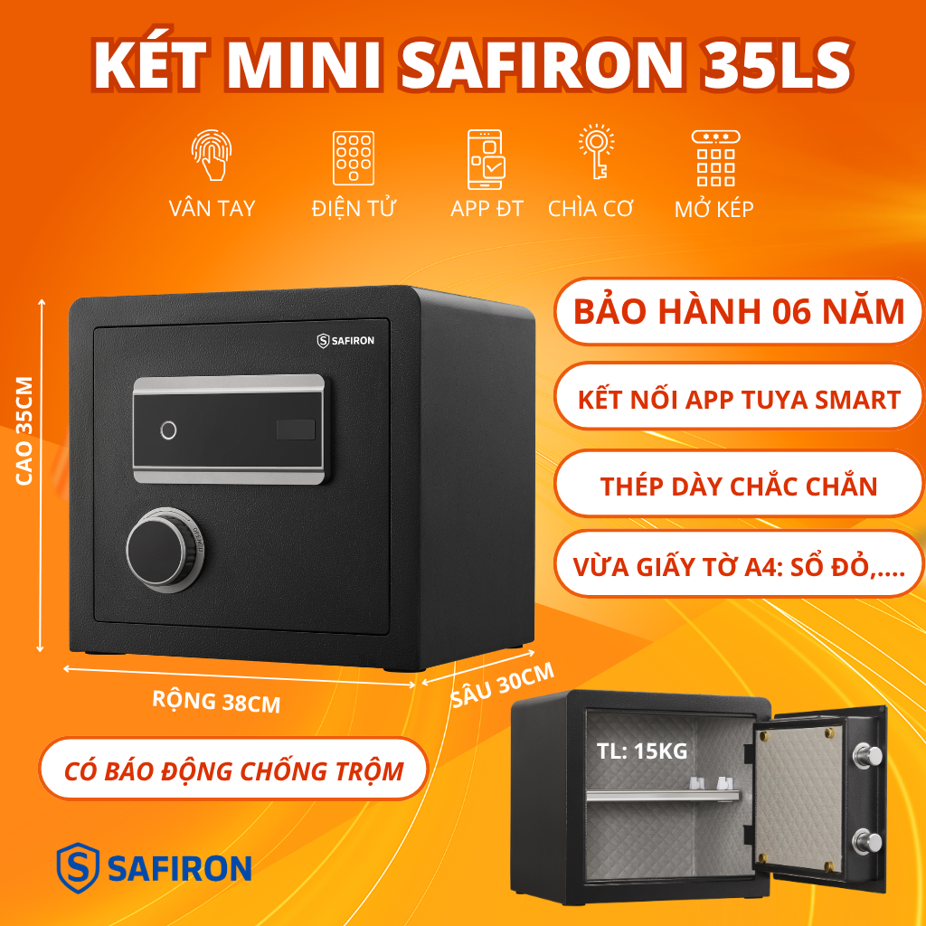 Két Mini Thông Minh Safiron 35LS Kết Nối APP Điện Thoại