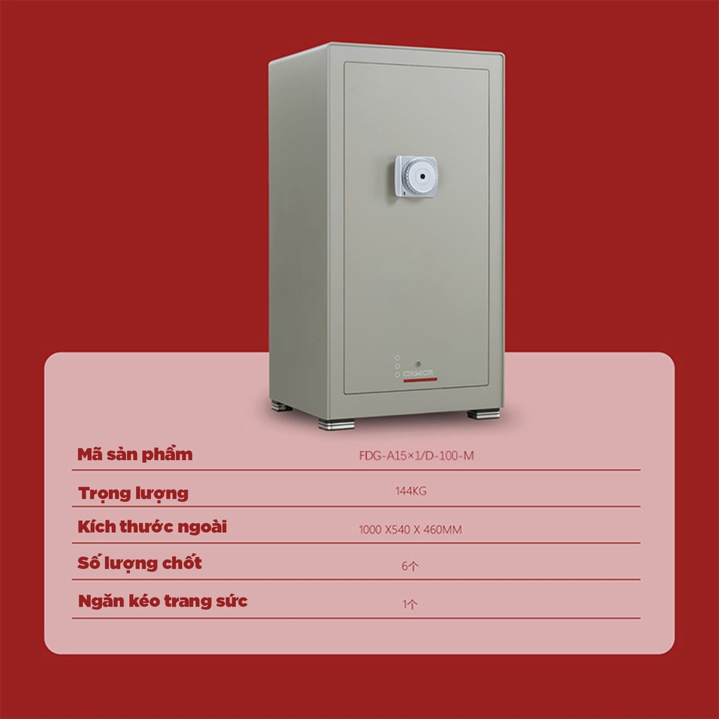 Két Sắt Nhập Khẩu CRMCR 100MB Vân Tay Sinh Trắc Học Bán Dẫn, Cảnh Báo Điện Thoại