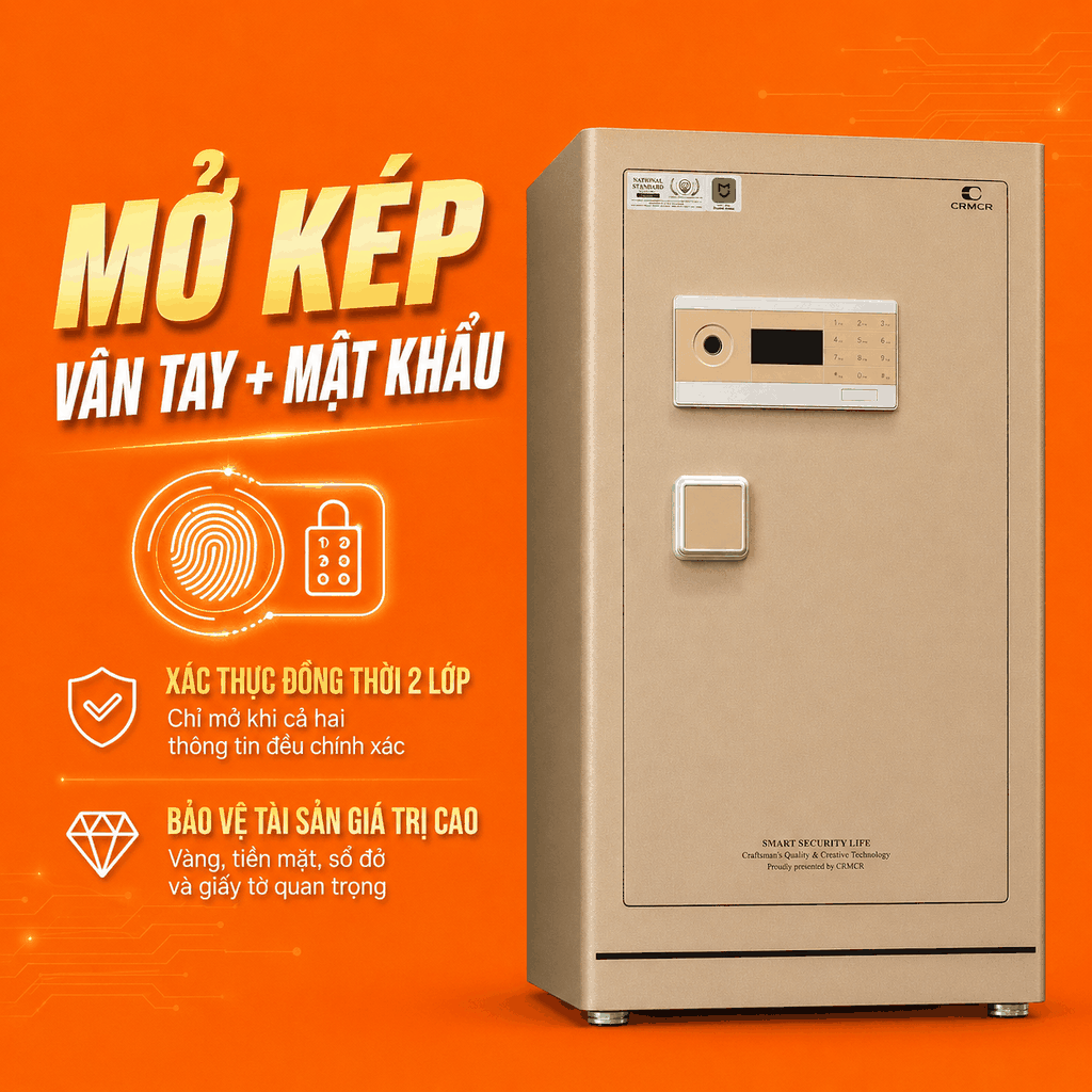 Két Sắt Xiaomi CRMCR 120LE Khóa Vân Tay Điện Tử Định Danh Người Mở, Thép Q345 Đúc Đặc 6 Mặt, 8 Chế Độ Cảnh Báo Về Điện Thoại