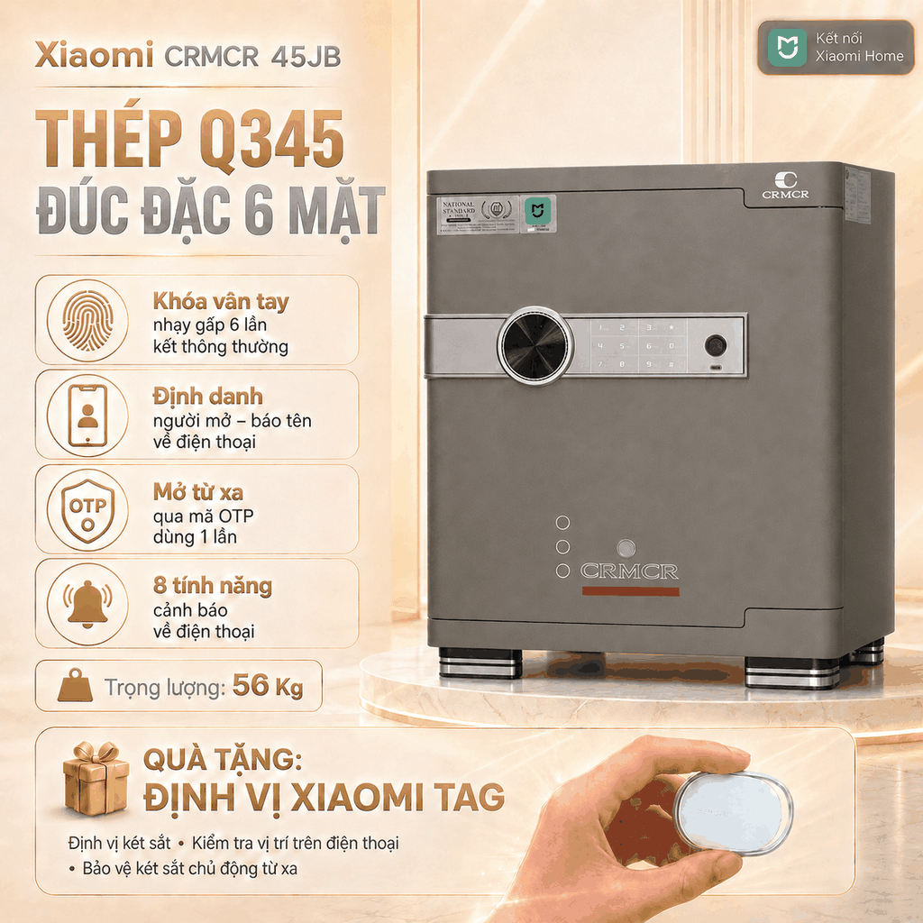 Két Sắt Xiaomi CRMCR 45JB Chống Cháy Kết Nối APP Xiaomi Home