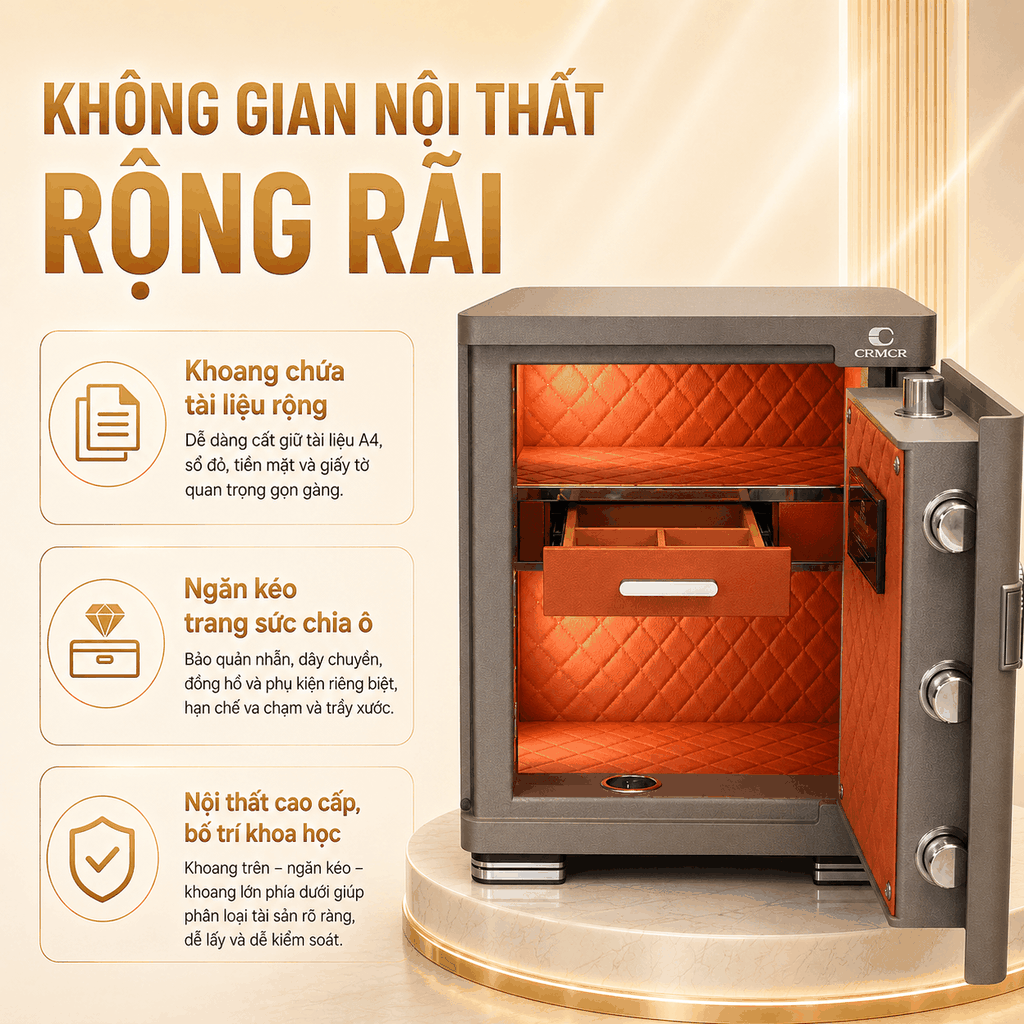 Két Sắt Xiaomi CRMCR 45JB Chống Cháy Kết Nối APP Xiaomi Home