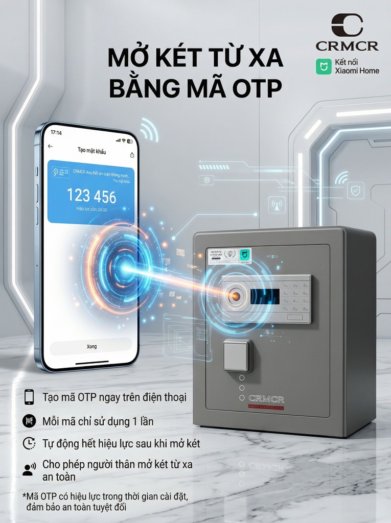 Két Sắt Xiaomi CRMCR 45LB Bảo mật tối tân, màu sơn titanium độc bản