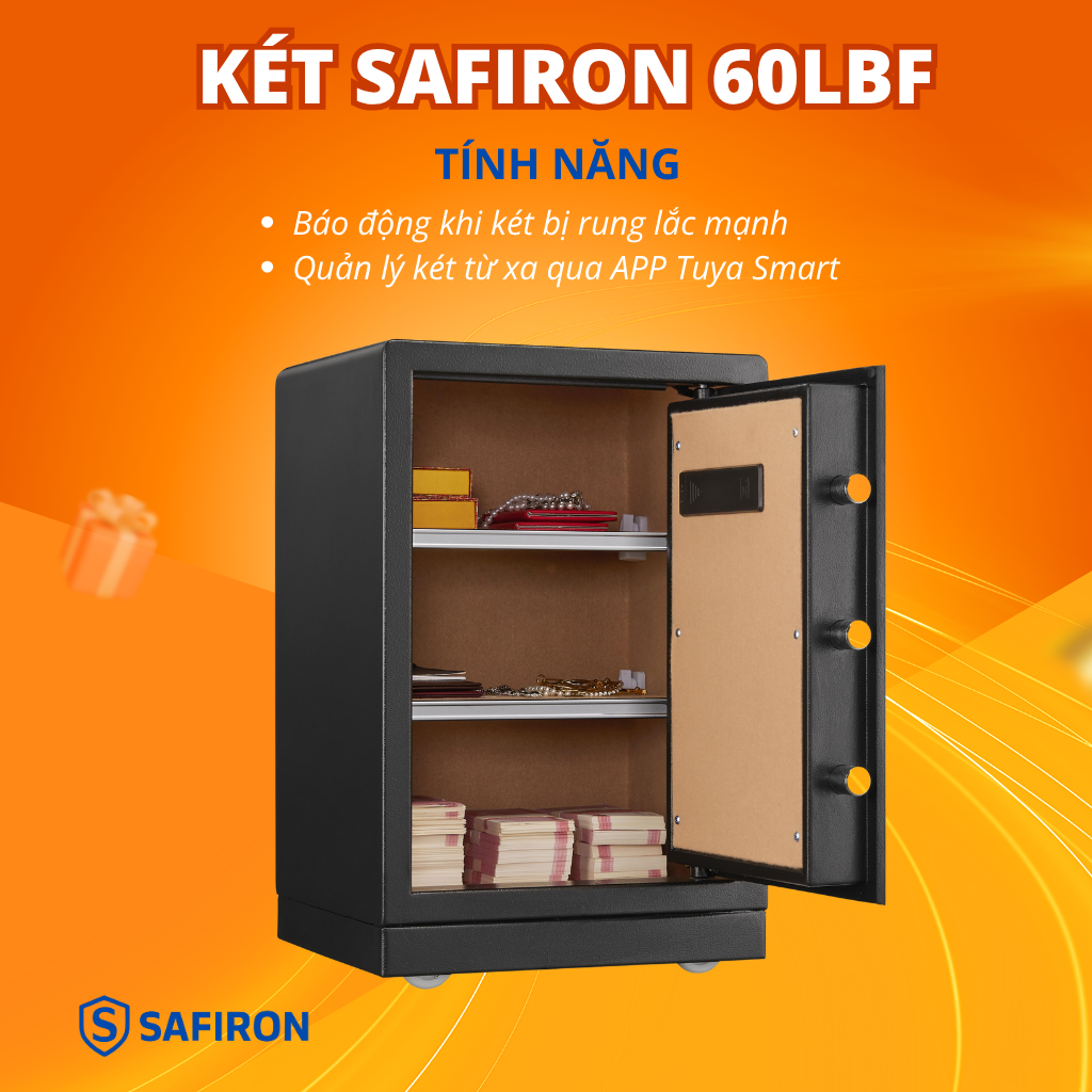Két Sắt Thông Minh Safiron 60LBF Kết Nối APP Điện Thoại