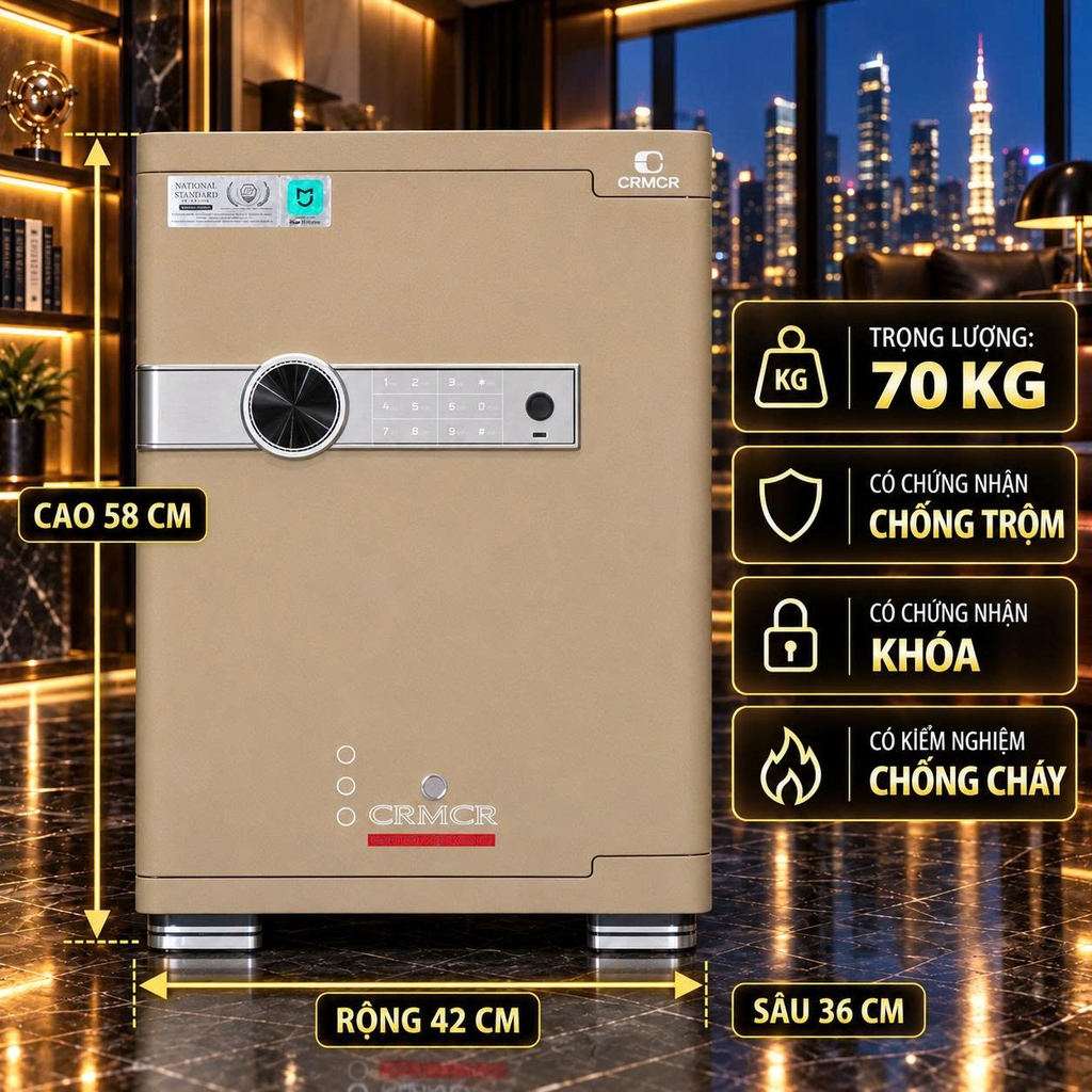 Két Sắt Xiaomi CRMCR 55JB Chống Cháy, Cảnh Báo Điện Thoại