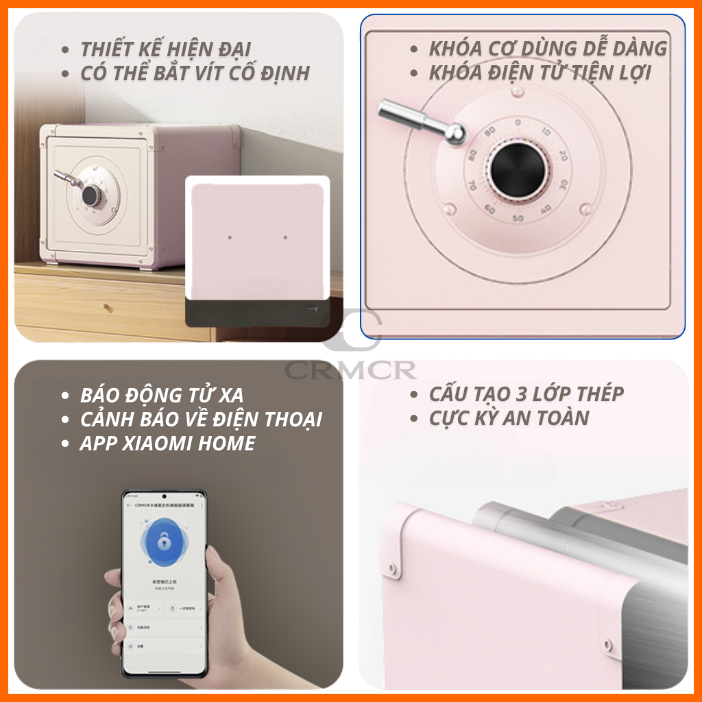 Két Sắt Xiaomi CRMCR Mini Thông Minh 30J Kết Nối APP Điện Thoại