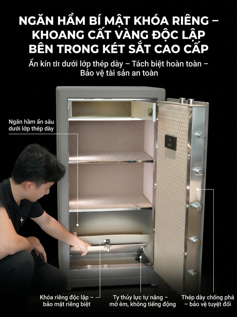 Két Sắt Xiaomi CRMCR 101LB Thép Đúc, Khóa Vân Tay Điện Tử Định Danh Người Mở Két