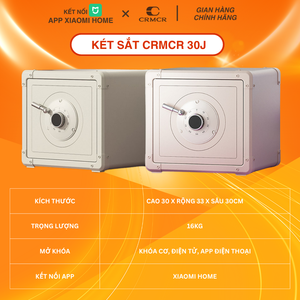 Két Sắt Xiaomi CRMCR Mini Thông Minh 30J Kết Nối APP Điện Thoại
