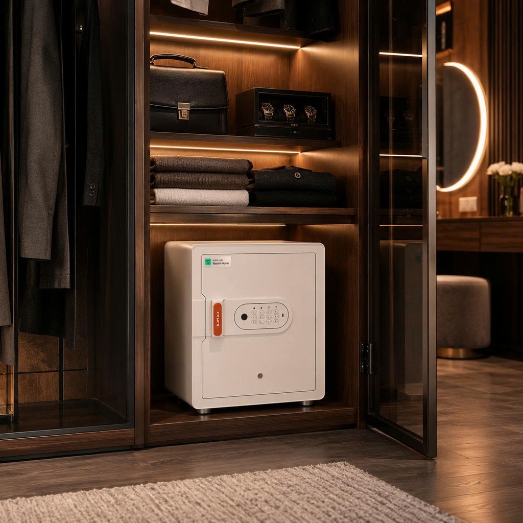 Két sắt thông minh thép đúc đặc Xiaomi CRMCR 45MS - Khóa vân tay điện tử định danh người mở