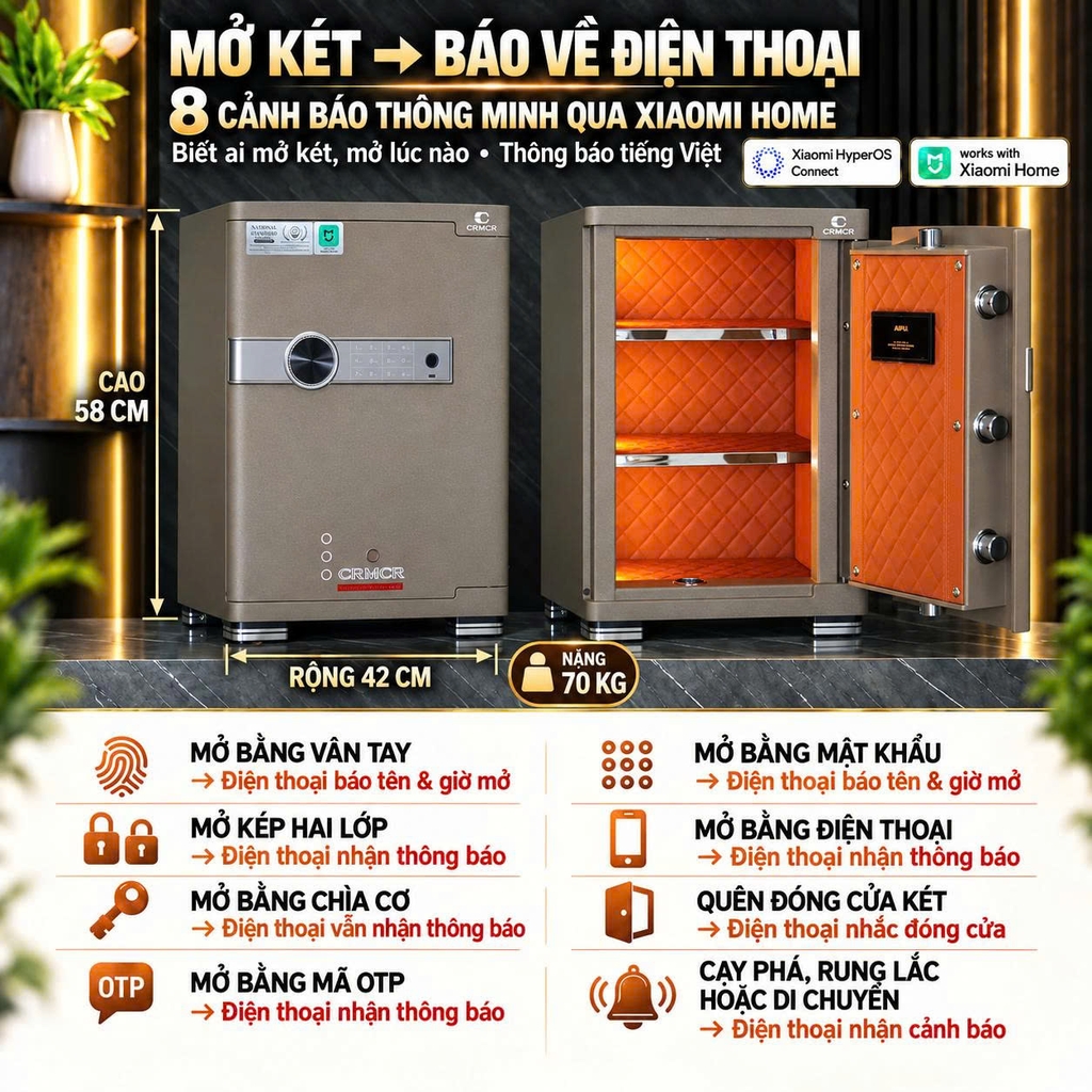 Két Sắt Đồng Hồ Cơ Xiaomi CRMCR 55JBW - Thương hiệu quốc tế cao cấp