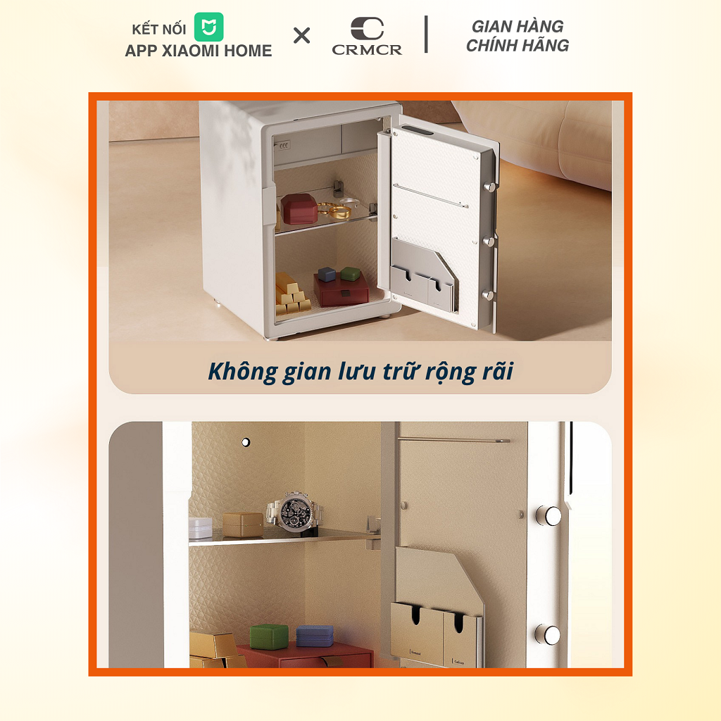 Két Sắt Xiaomi CRMCR Thông Minh 60MS Mở Cửa Tự Động Kết Nối APP Điện Thoại