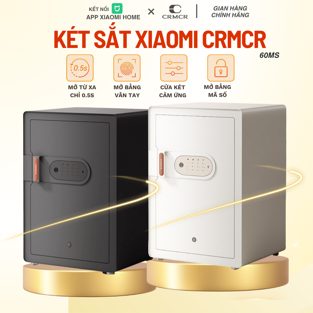 Két Sắt Xiaomi CRMCR Thông Minh 60MS Mở Cửa Tự Động Kết Nối APP Điện Thoại