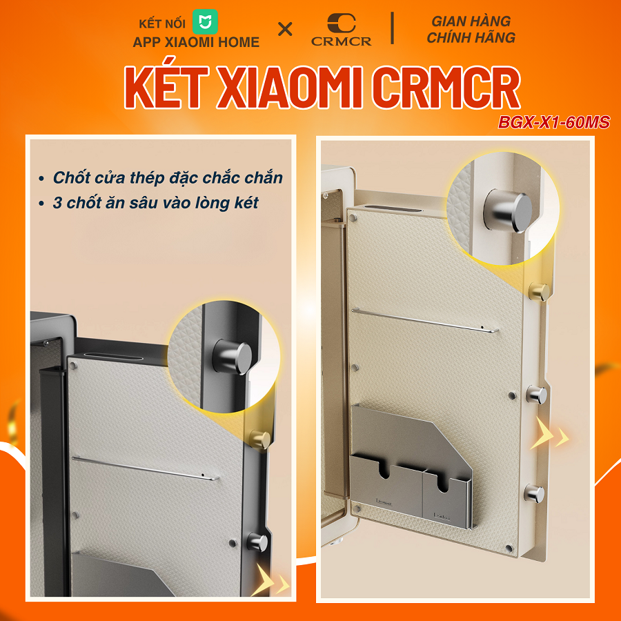 Két Sắt Xiaomi CRMCR Thông Minh 60MS Mở Cửa Tự Động Kết Nối APP Điện Thoại