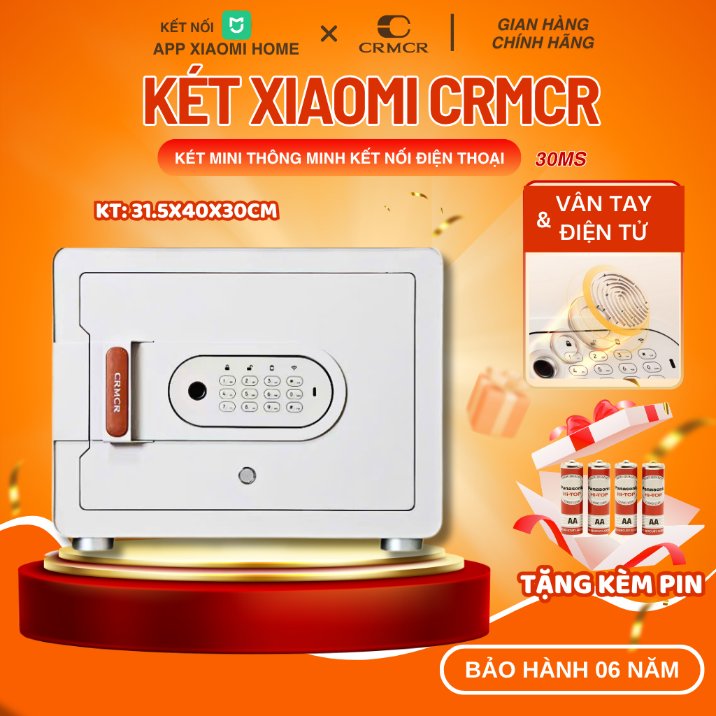 Két Sắt Xiaomi CRMCR Mini Thông Minh 30MS Kết Nối App Điện Thoại