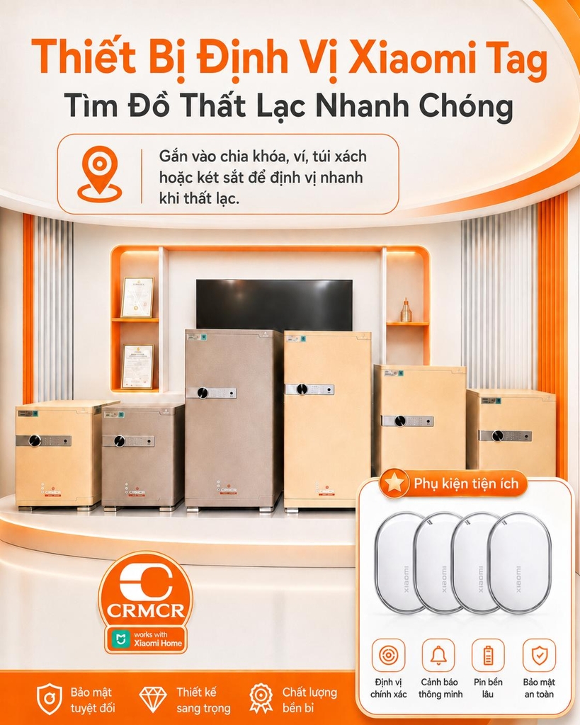 Két Sắt Xiaomi CRMCR 45JB Chống Cháy Kết Nối APP Xiaomi Home