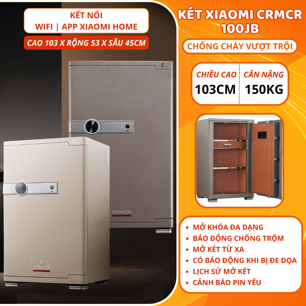 Két Sắt Xiaomi CRMCR 100JB Kết Nối APP Xiaomi Home