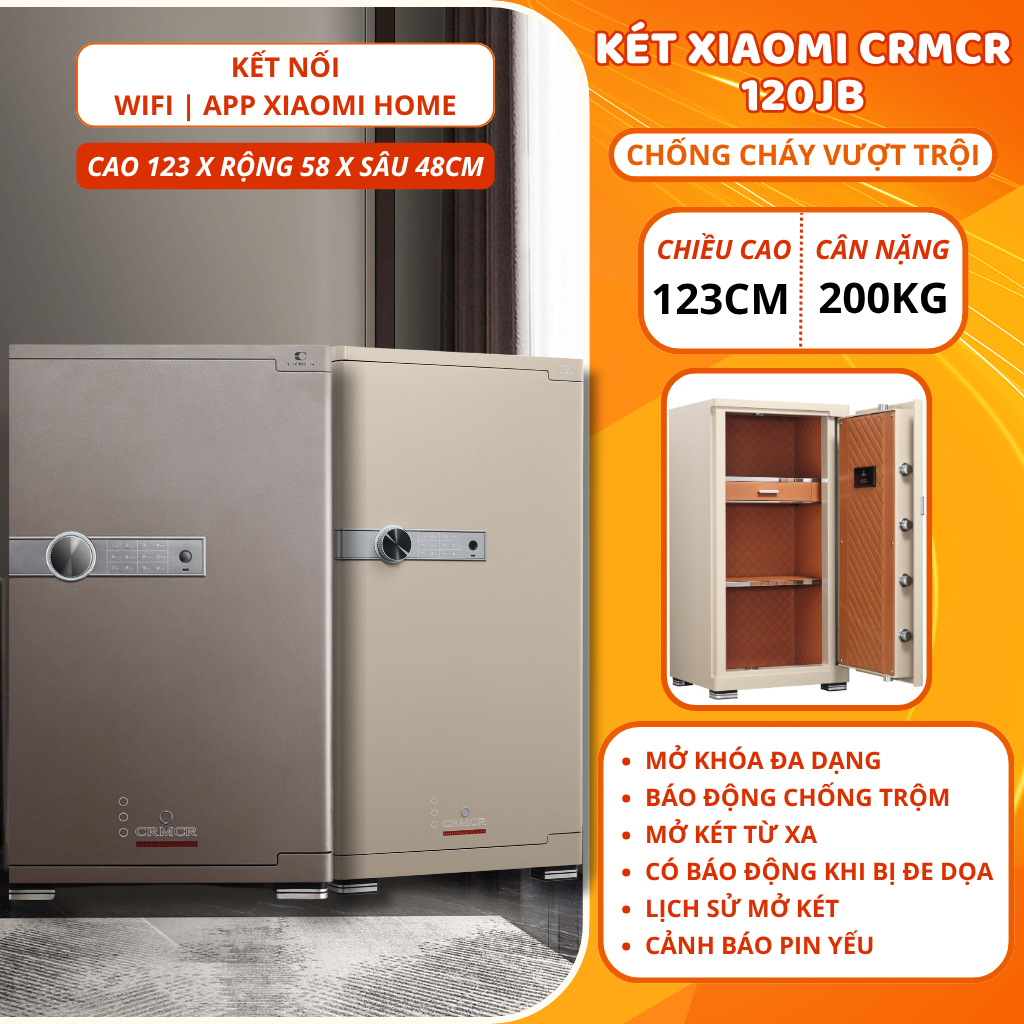 Két sắt Xiaomi CRMCR 120JB Chống Cháy Kết Nối APP Điện Thoại