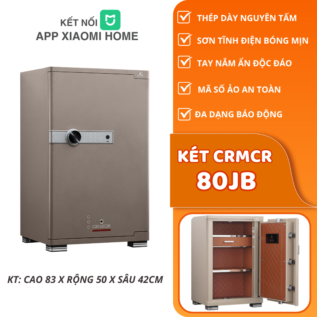 Két Sắt Xiaomi CRMCR 80JB Kết Nối APP Xiaomi Home