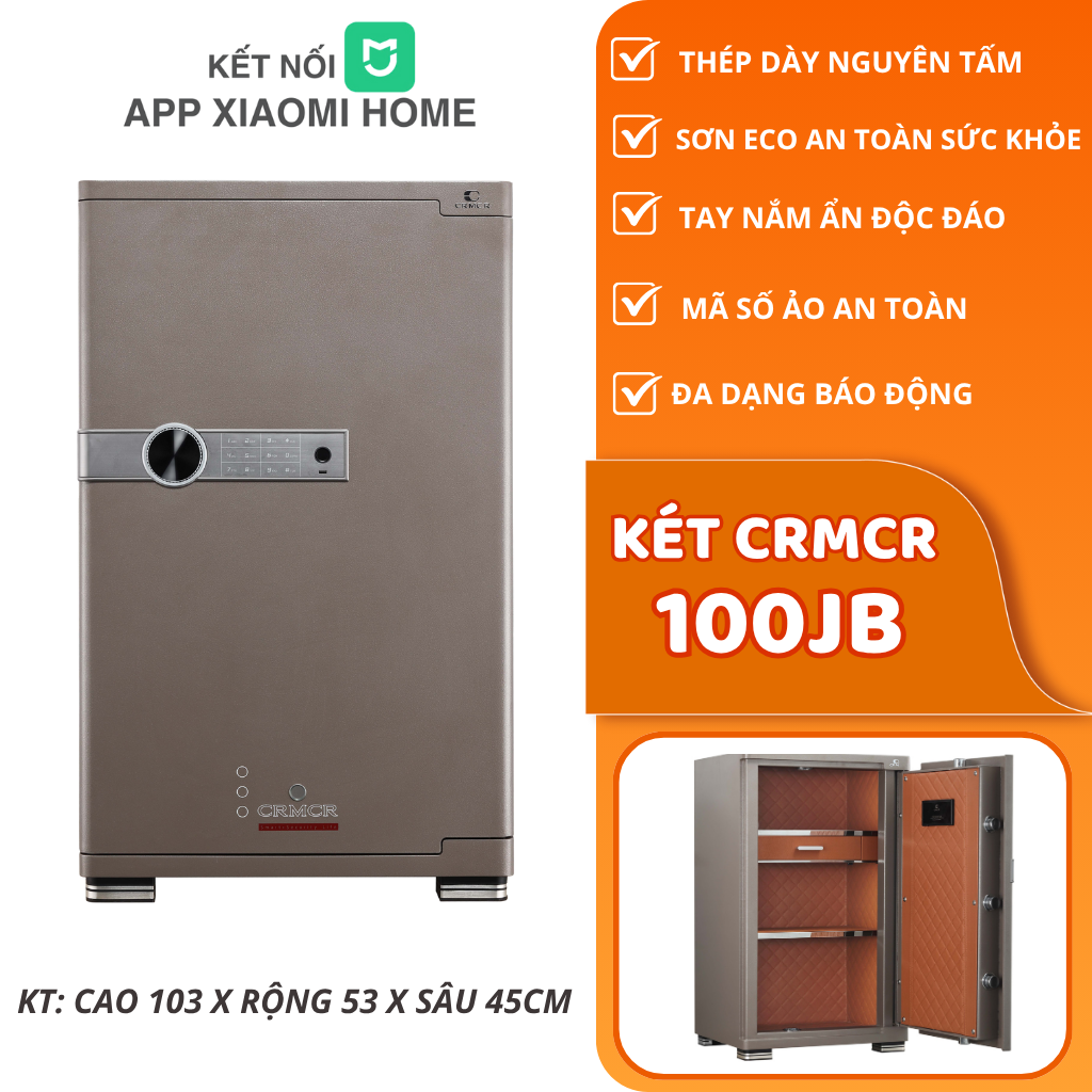 Két Sắt Xiaomi CRMCR 100JB Kết Nối APP Xiaomi Home