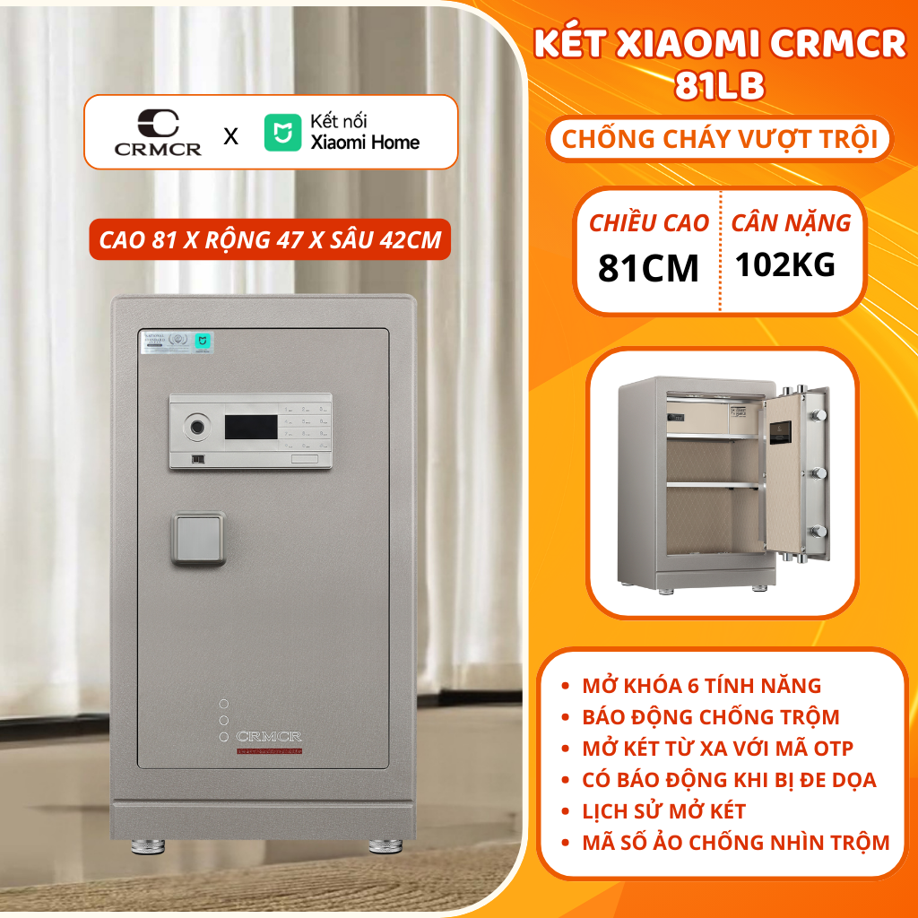 Két Sắt Xiaomi CRMCR 81LB Bảo mật tối tân, màu sơn titanium độc bản