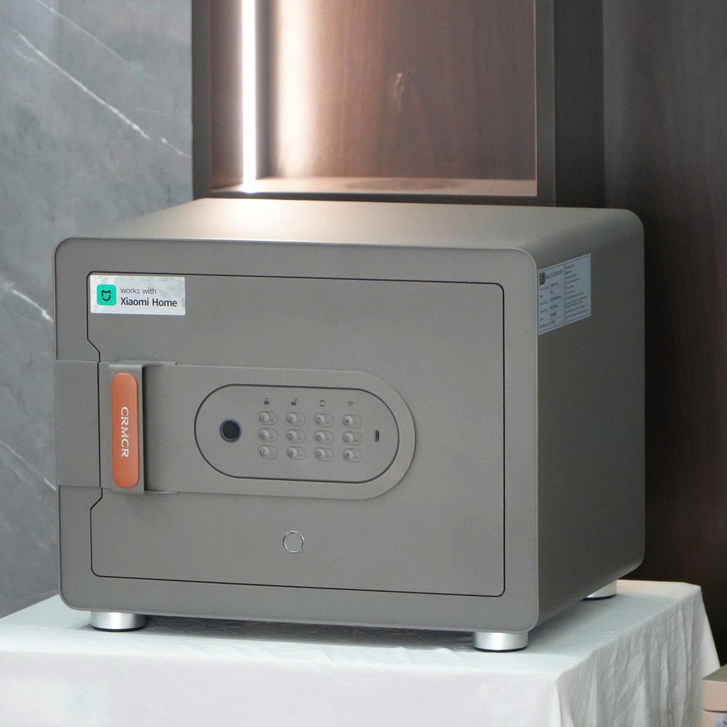 Két sắt mini Xiaomi CRMCR 30MS - Thương hiệu quốc tế, Khóa vân tay điện tử đạnh danh, 8 chế độ cảnh báo thông minh qua điện thoại