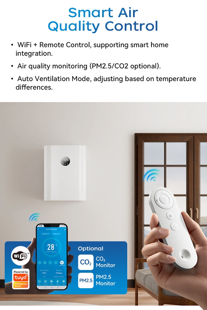 Ventura Eco Flex điều khiển WiFi từ xa – chạm là chạy, dễ tích hợp nhà thông minh.