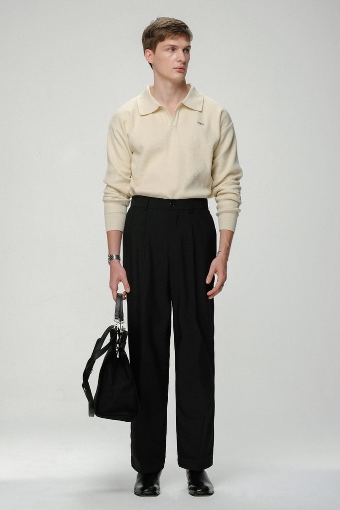 Le Park Waffle Polo Top