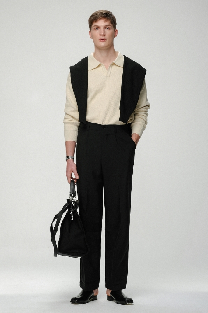 Le Park Waffle Polo Top