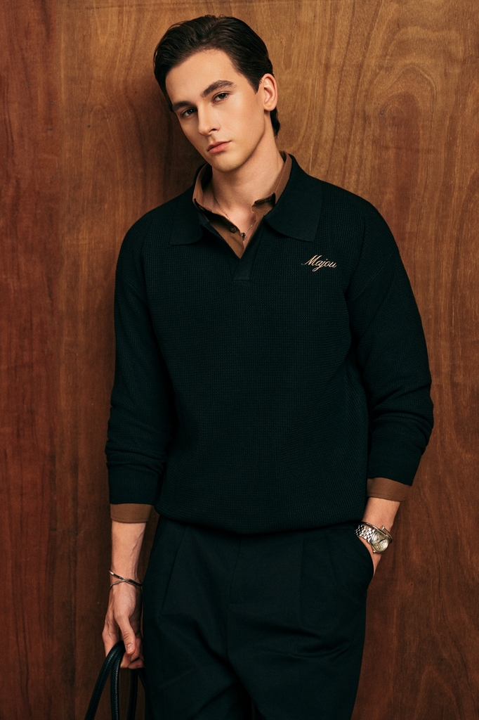 Le Park Waffle Polo Top