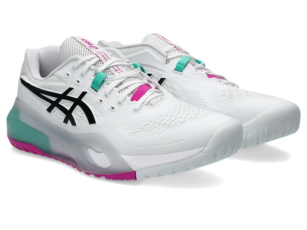 Giày Quần Vợt Nữ Asics Gel-Resolution X White | Aurora Green