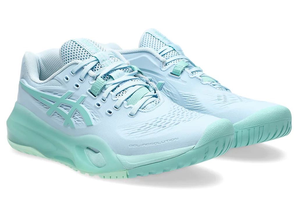 Giày Quần Vợt Nữ Asics GEL-RESOLUTION X LIGHT BLUE | OASIS GREEN