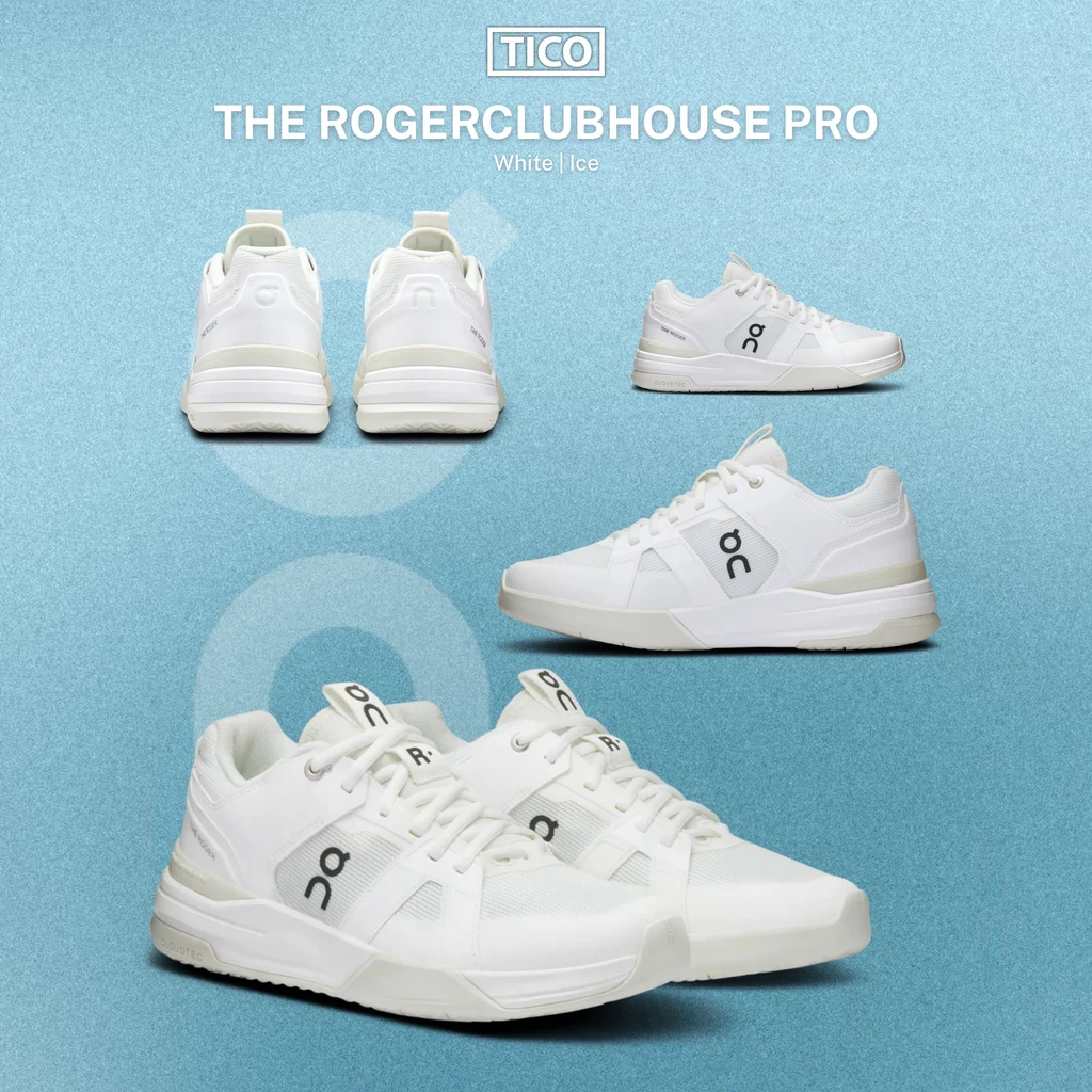 Giày Quần Vợt Nữ On Running THE ROGER Clubhouse Pro White | Ice