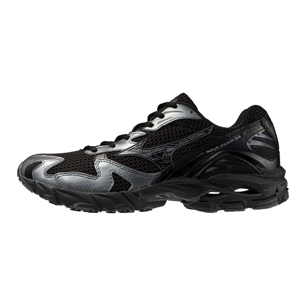 Giày Sneaker Unisex Mizuno Wave Rider 10 Sport Black/Black Sand/Metallic Gray