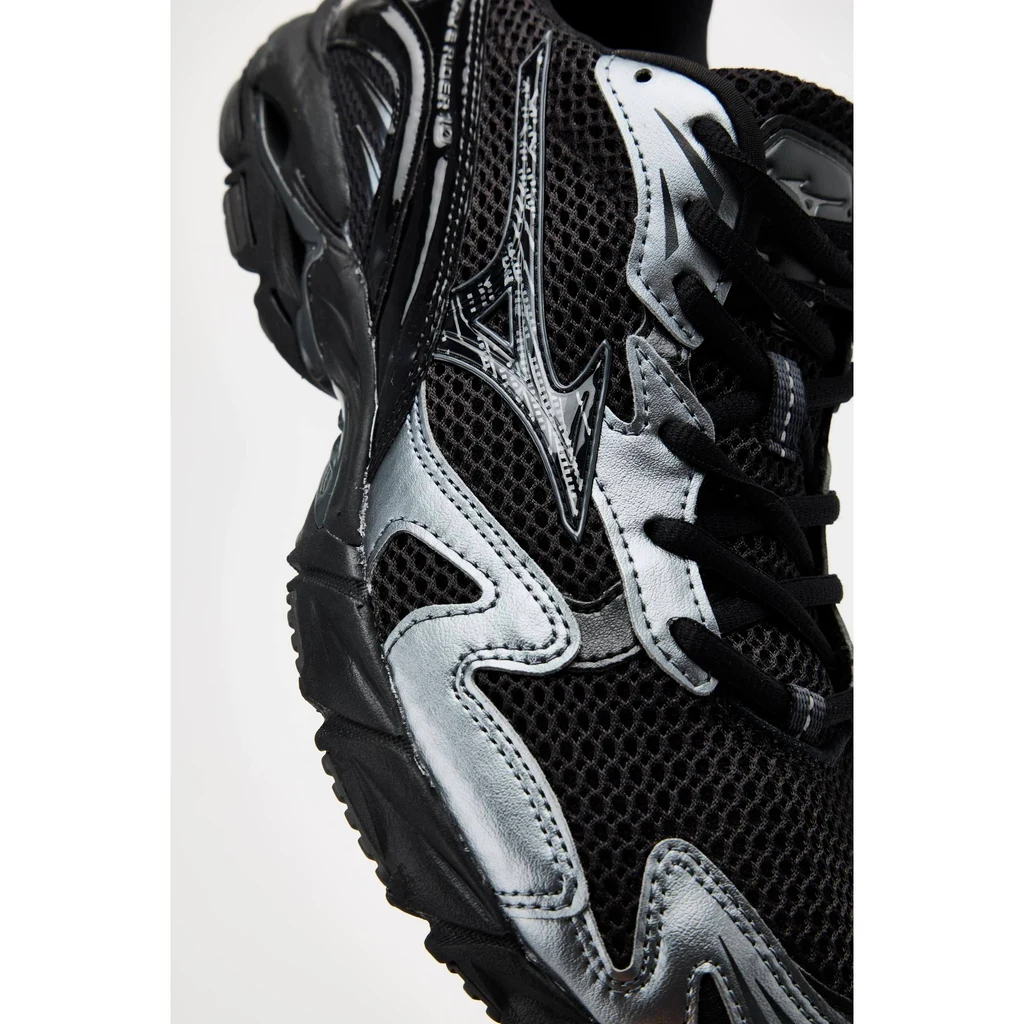 Giày Sneaker Unisex Mizuno Wave Rider 10 Sport Black/Black Sand/Metallic Gray