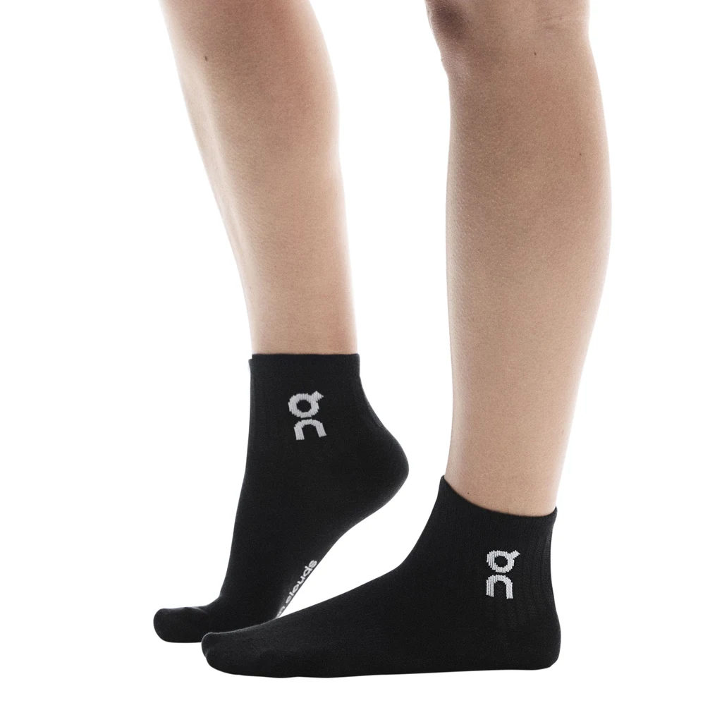 Vớ Thể Thao Unisex On Running Logo Sock Mid 3P ( 3 đôi ) - Đen