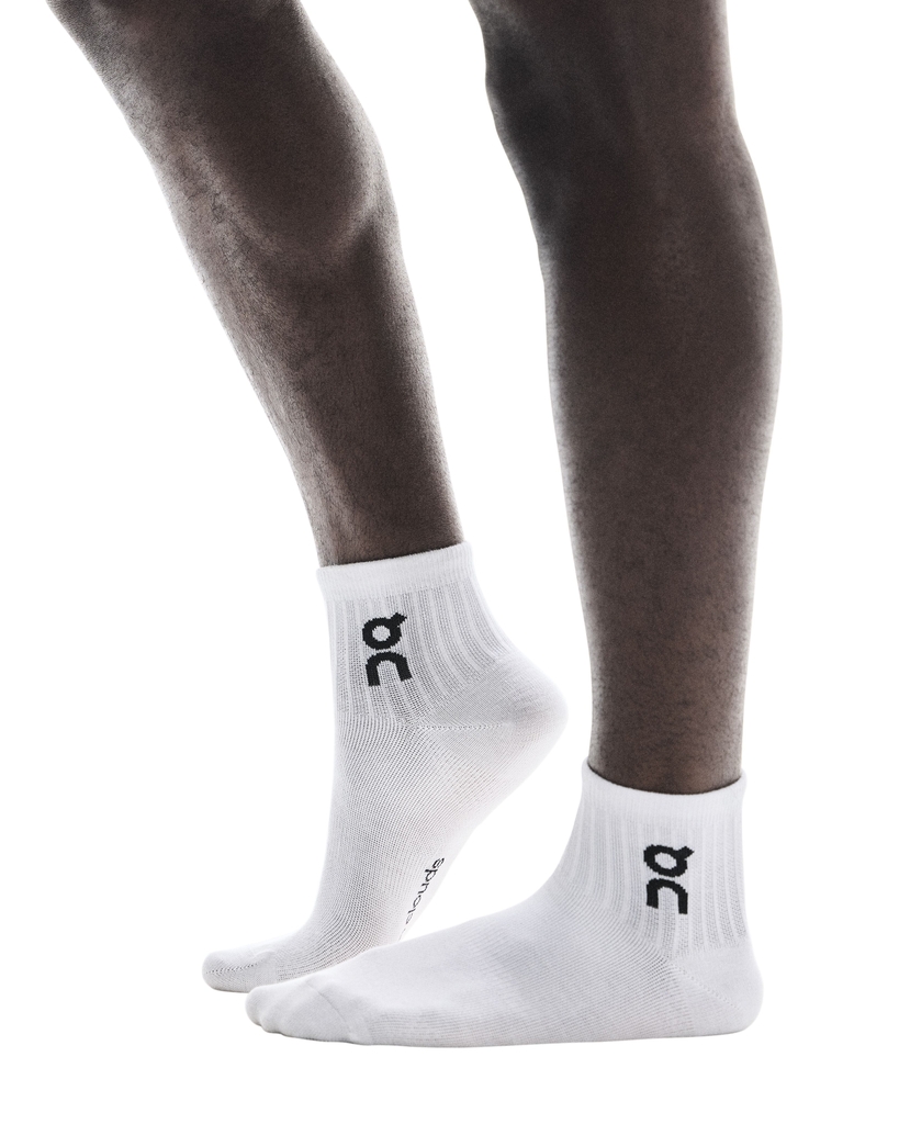 Vớ Thể Thao Unisex On Running Logo Sock Mid ( 3 đôi ) - Trắng