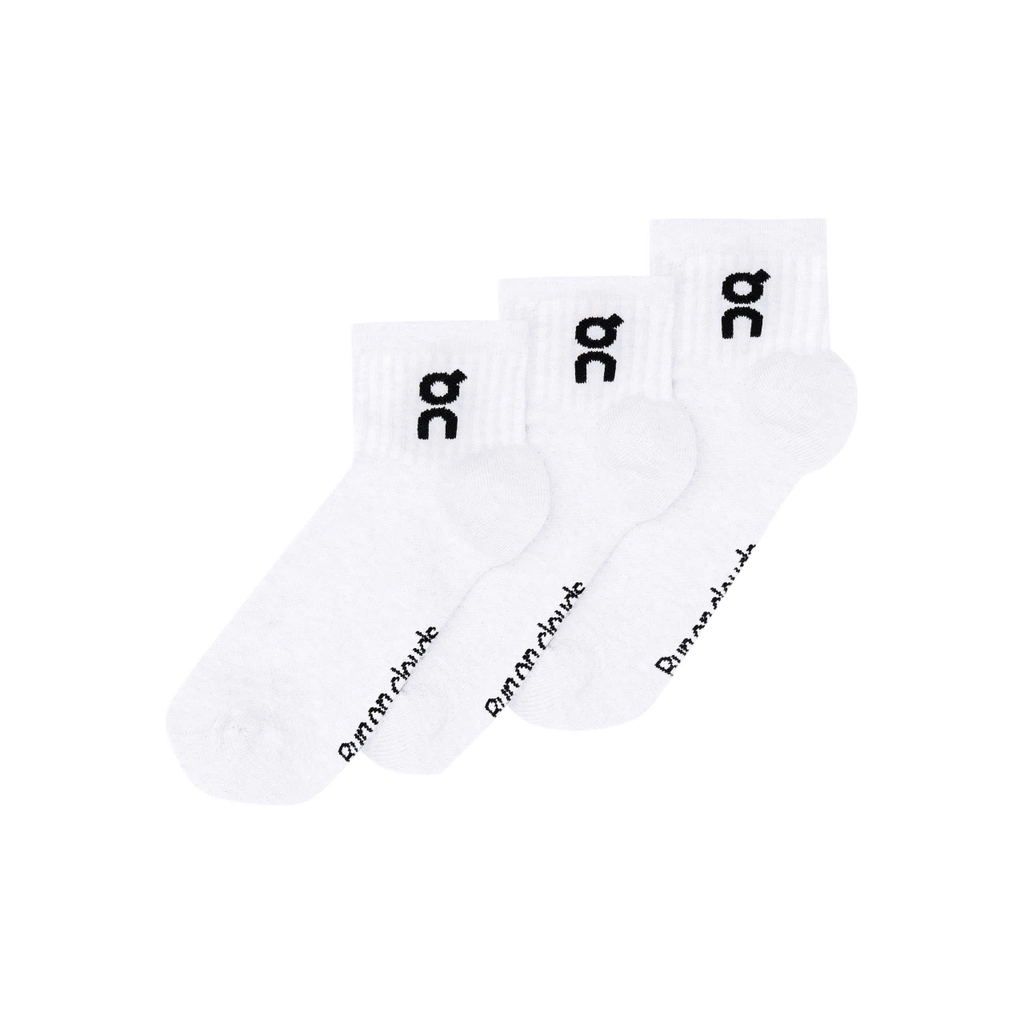 Vớ Thể Thao Unisex On Running Logo Sock Mid ( 3 đôi ) - Trắng