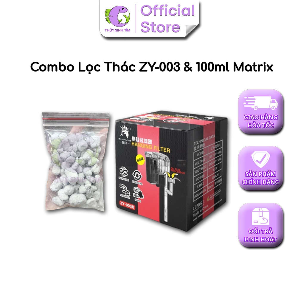 Combo Lọc Thác ZY003 + Vật Liệu Lọc Matrix (100ml) 2
