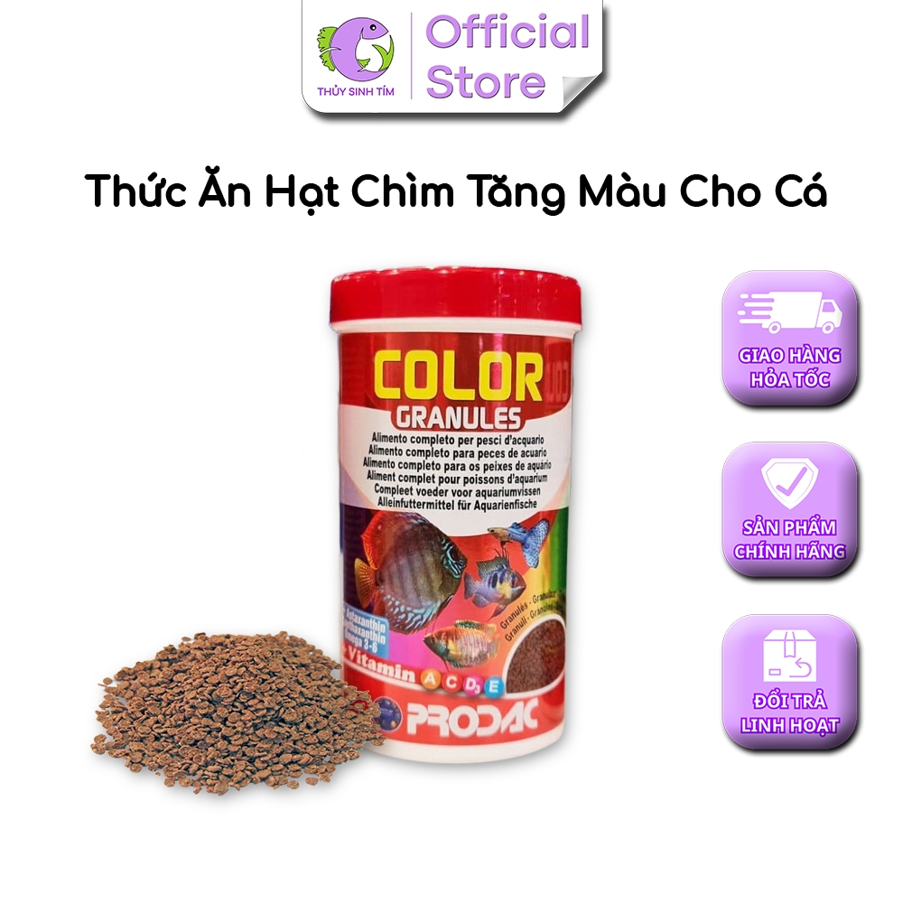 Thức Ăn Hạt Chìm Tăng Màu Cho Cá COLOR GRANULES - PRODAC 3