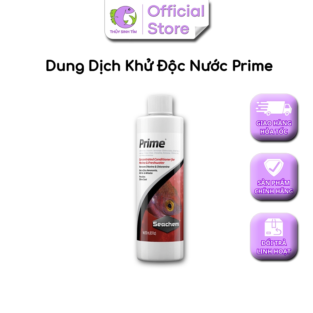 Dung dịch khử độc nước hồ cá Seachem Prime 250ml - 2