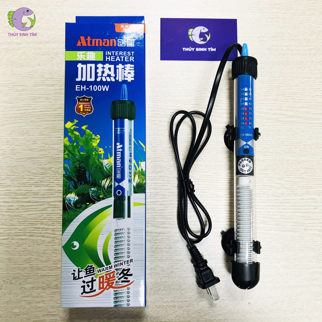 Sưởi bể cá thủy tinh Atman EH-100W