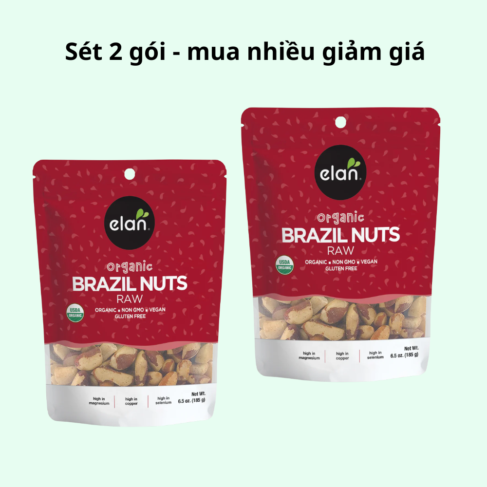 Hạt quả hạch Brazill Nuts hữu cơ Elan 185g