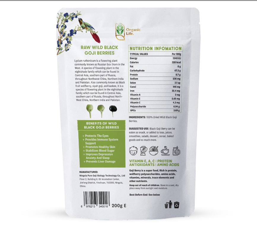 Hắc kỷ tử hoang dã Organic Life 200g